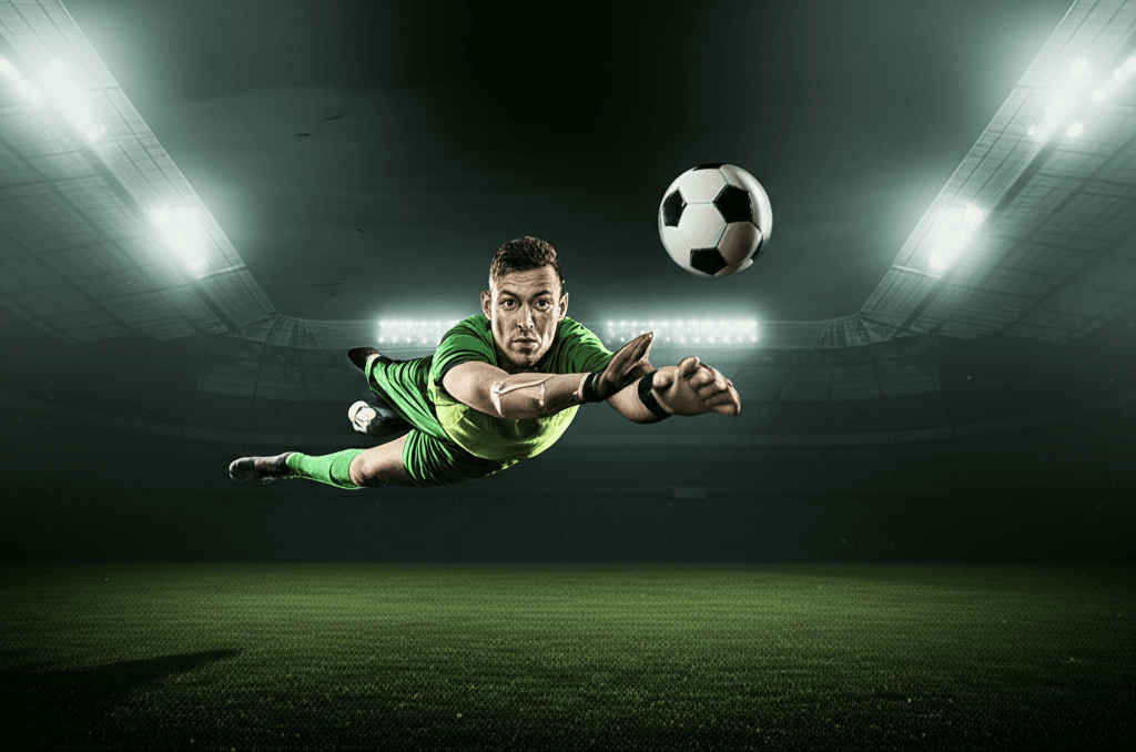 Goalkeeper in action